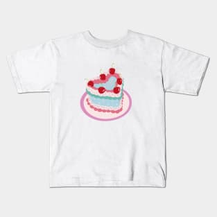 Pisces Baby Heart Cake Design Kids T-Shirt